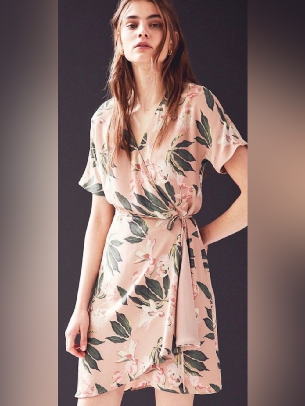 Aritzia Babaton Wallace Floral Print Wrap Dress